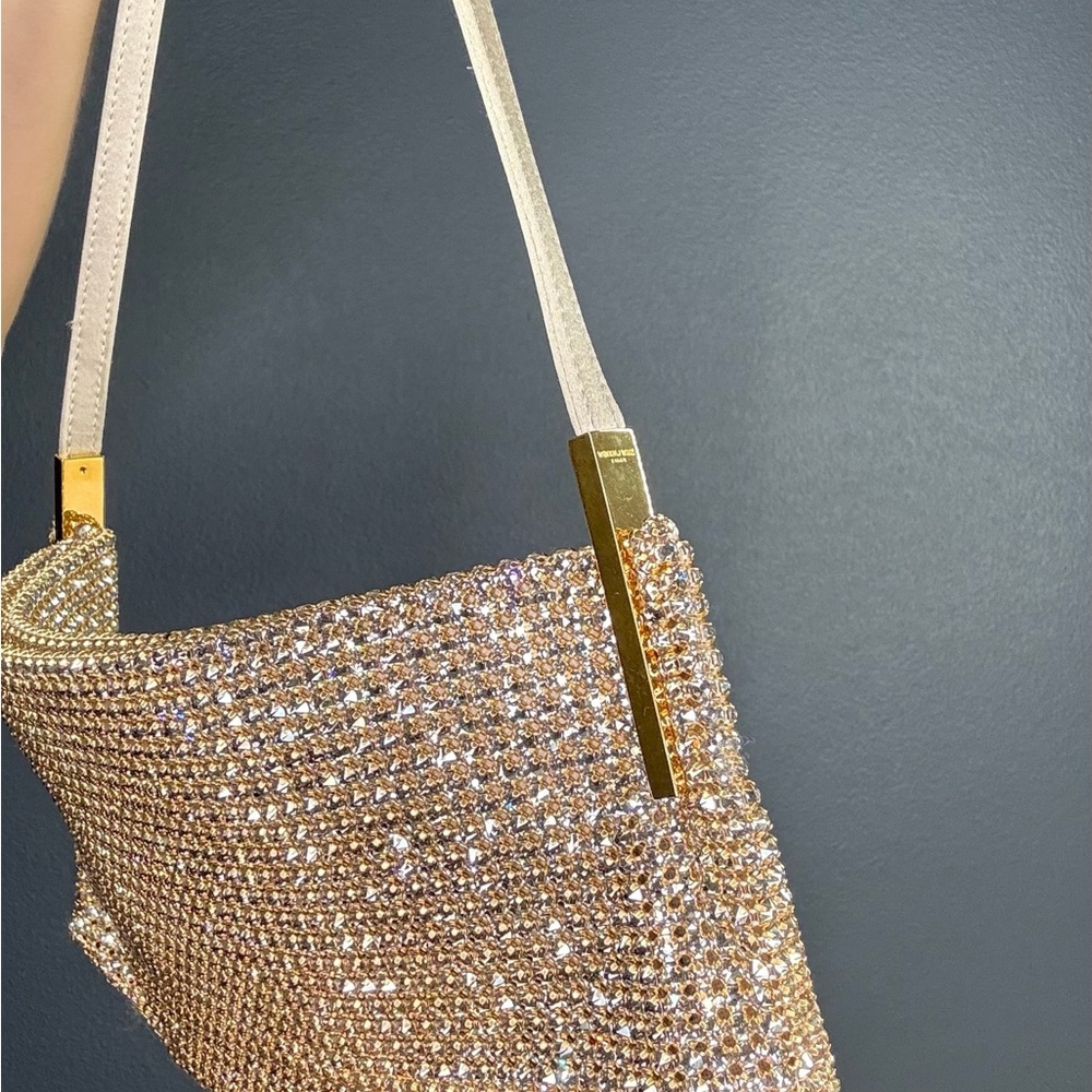 Saint Laurent Gold Crystal Shoulder Bag - Picture 3 of 3